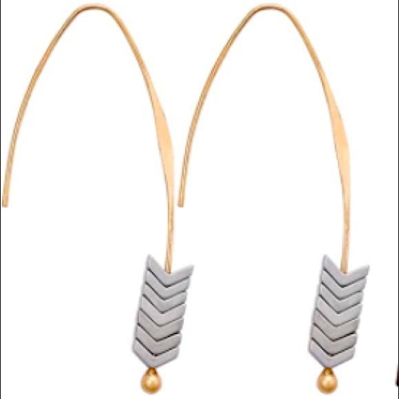 🆕NIP:Metallic Silver Arrow Southwestern/BOHO Earrings - Picture 1 of 6